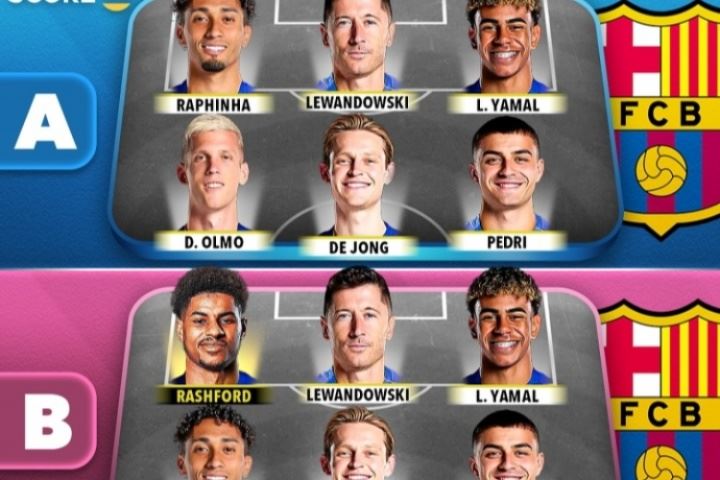 🤔哪套更强❓️外媒列拉什福德加盟后巴萨前场首发组合🌟